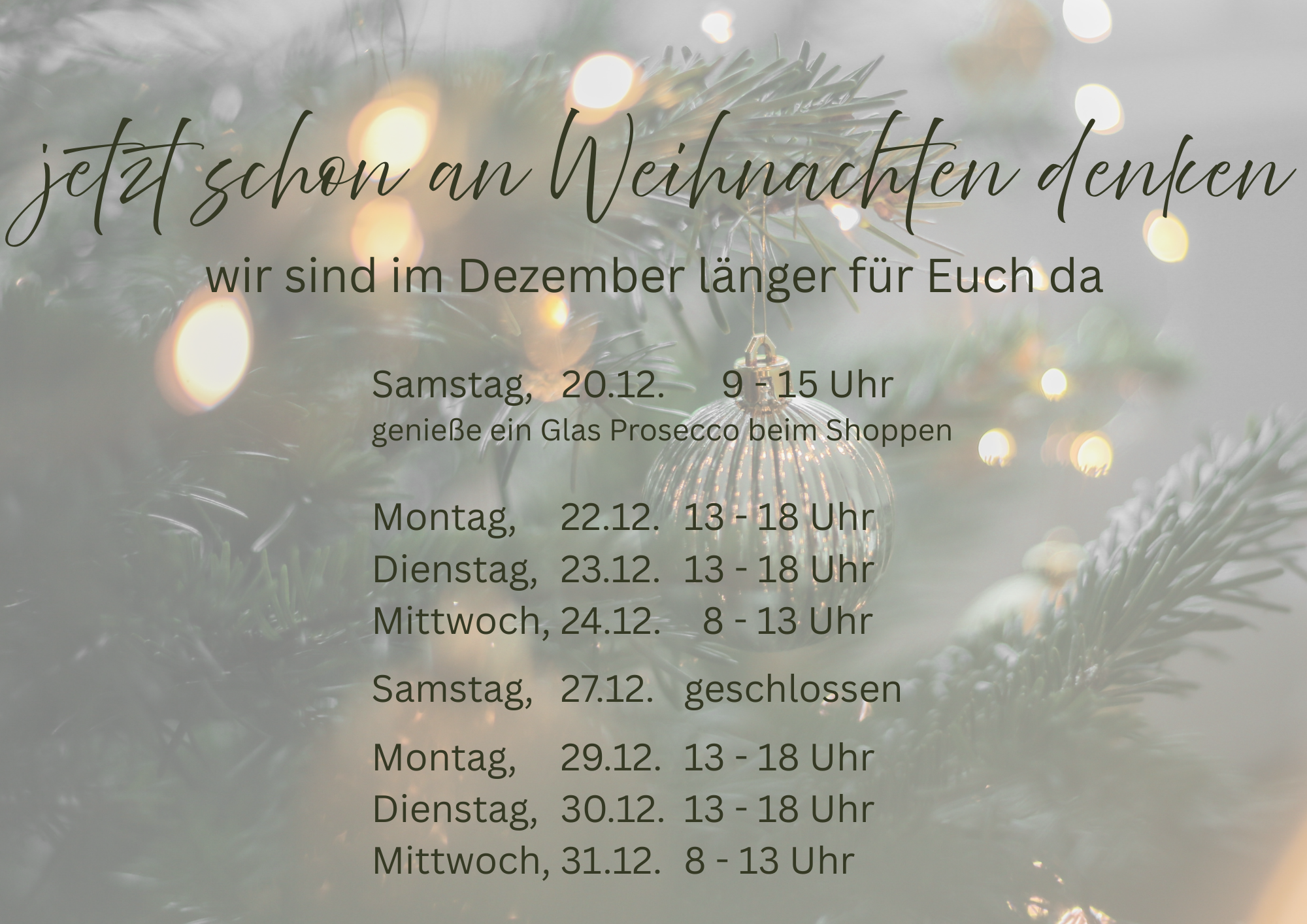 Öffnungszeiten Dezember2025